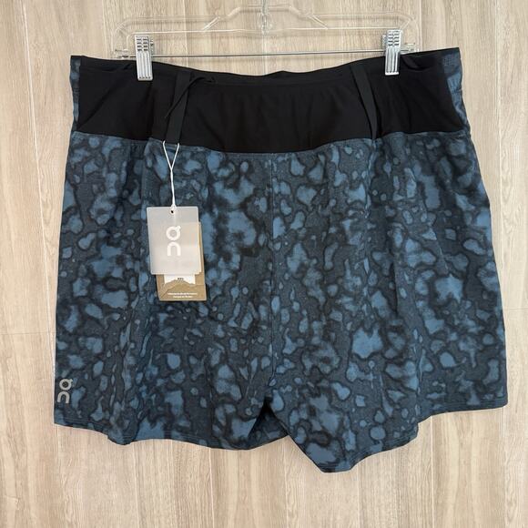 On Cloud Trail Shorts Womens XL Storm Teal Green Black Lined 4.5” Inseam Running - Picture 1 of 14